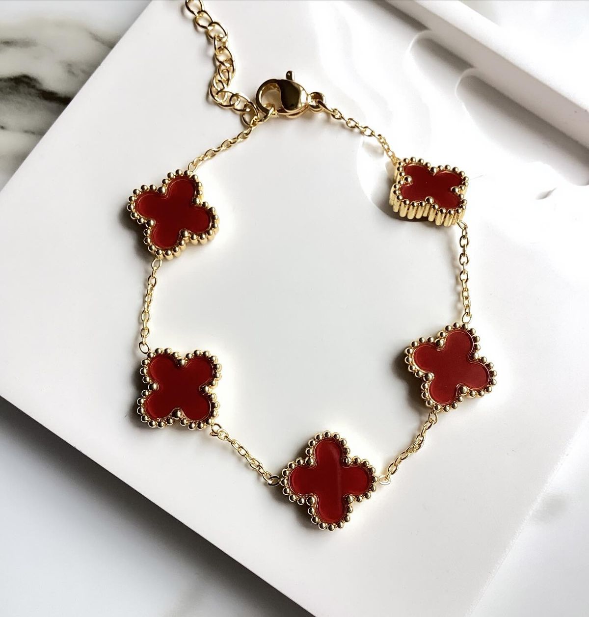 the bracelet is burgundy